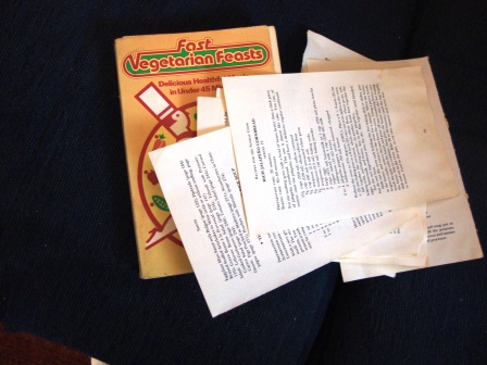 A Well-Worn copy of Fast Vegetarian Feasts
