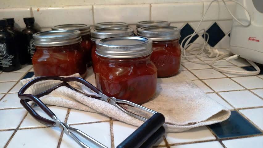 canning jars in the perfect size and shape for salsa