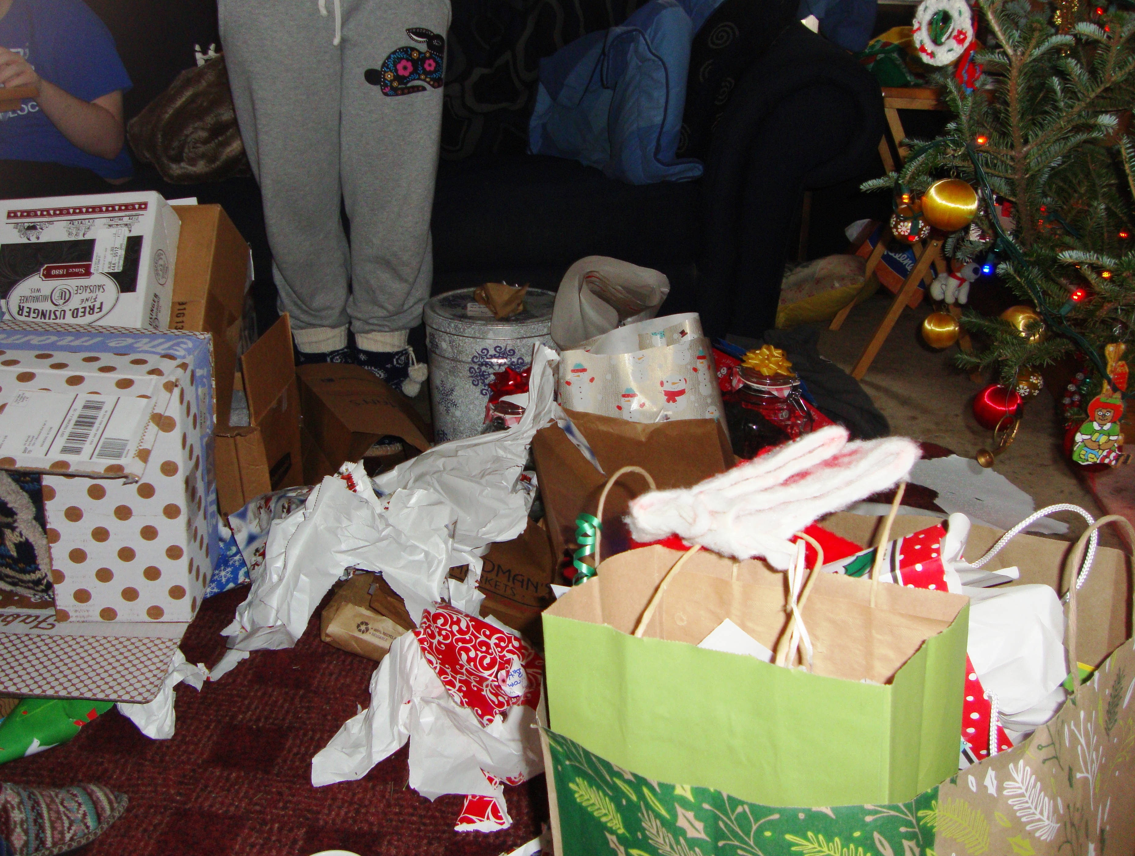 the chaos after opening gifts
